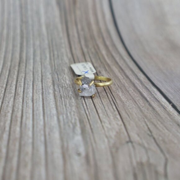 Quartz Gemstone Ring 7 Gold Quartz Stacking Gypsy Bohemian Gift Boho Dainty NWT - Picture 6 of 12